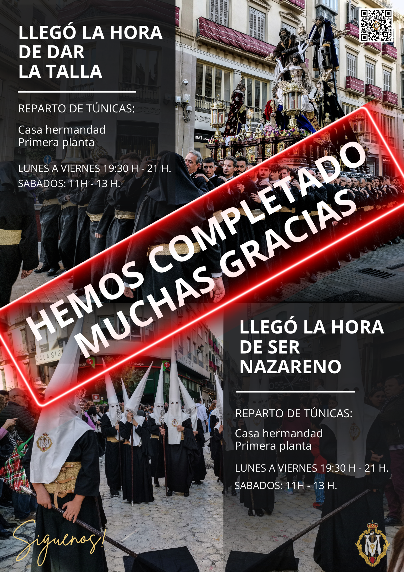 PUESTOS PARA LA PROCESIÓN COMPLETADOS