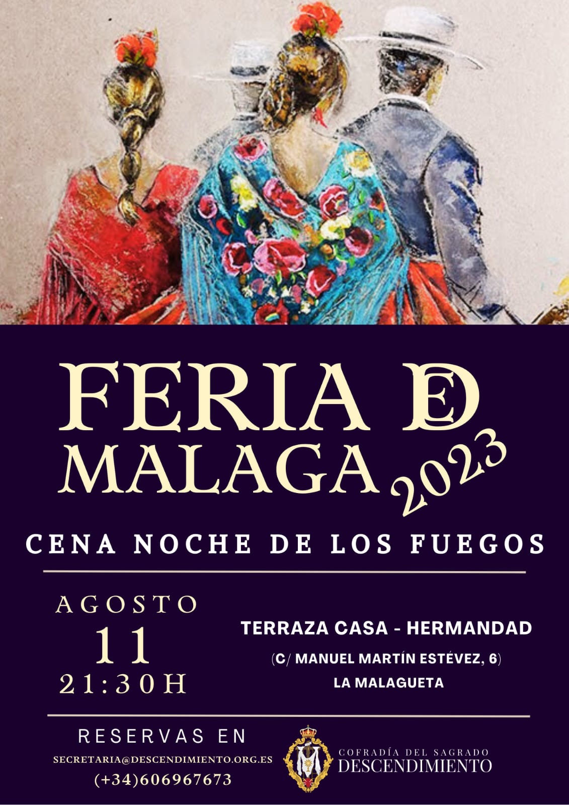 Cena en nuestra terraza con motivo de los fuegos de la Feria de Málaga